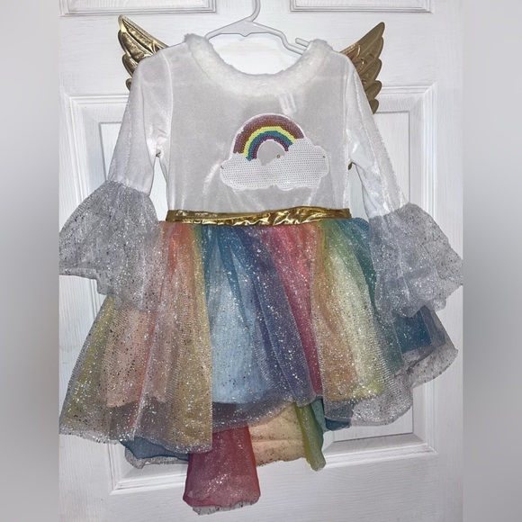 inbranded Other - NEW*Girl’s  unicorn dress With Golden Wings  and  Head Band 2-3T 100% Polyester